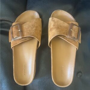 Vince Tan Mules Minimalist Slip-On Shoes